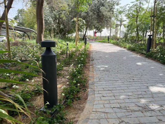 Aluminium Die Casting Lampu Bollard Luar Untuk Taman Taman